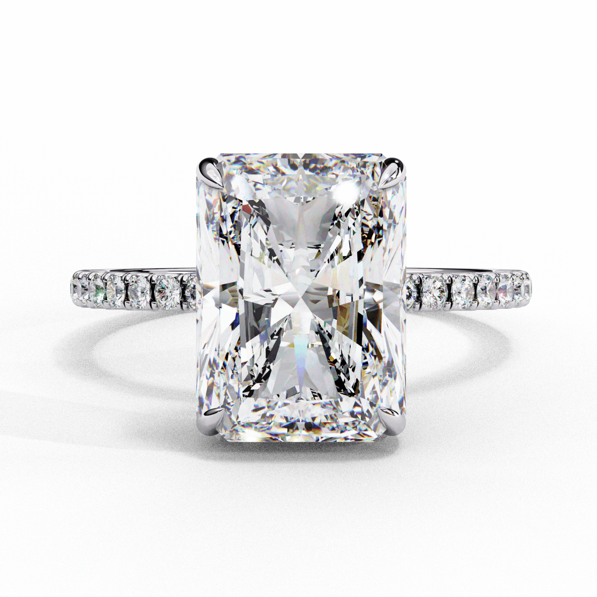 2.75 Carat Radiant Forevermore Solitaire Ring in Moissanite | House of Estara