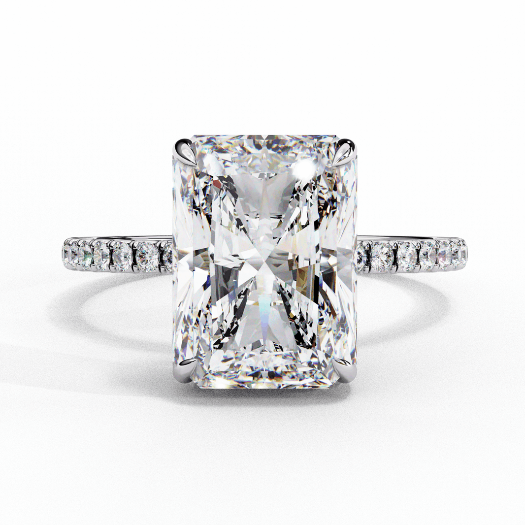 2.75 Carat Radiant Forevermore Solitaire Ring in Moissanite | House of Estara