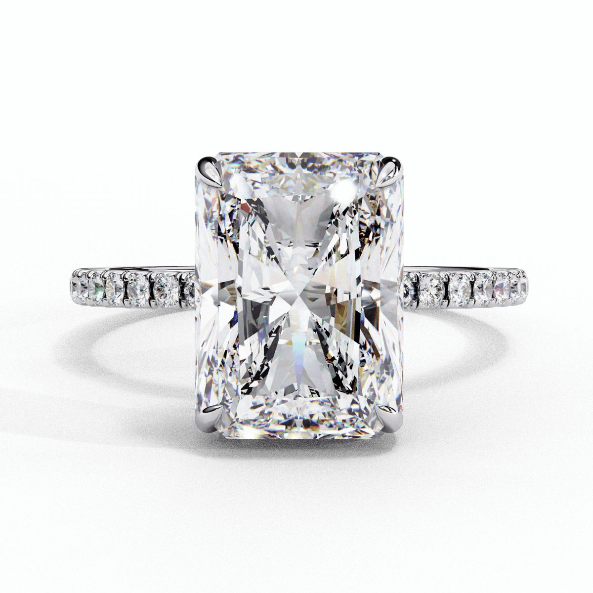 2.75 Carat Radiant Forevermore Solitaire Ring in Moissanite | House of Estara
