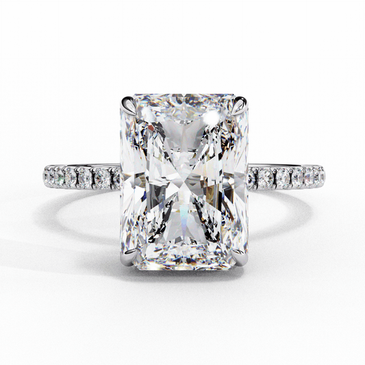 2.75 Carat Radiant Forevermore Solitaire Ring in Moissanite | House of Estara