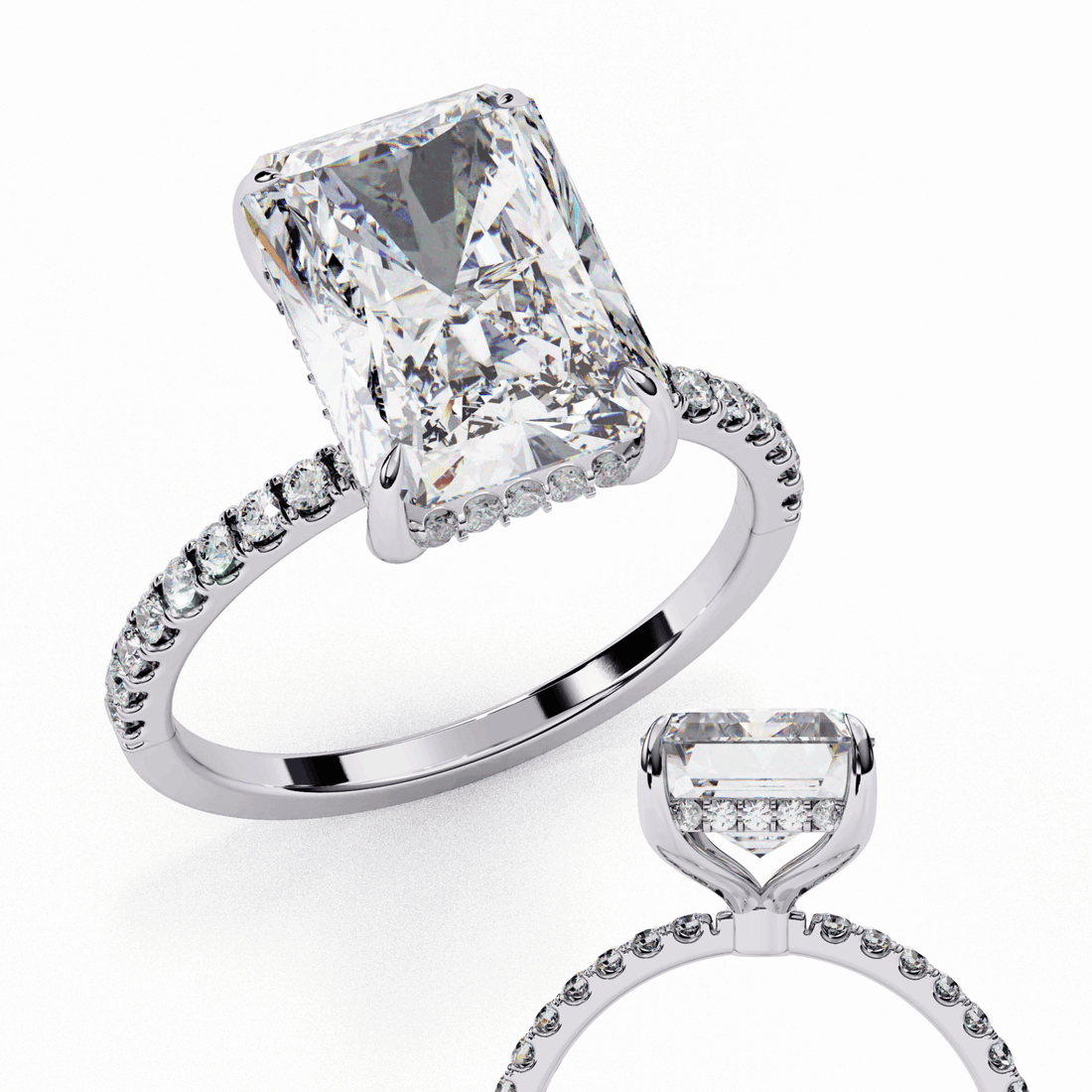 2.75 Carat Radiant Forevermore Solitaire Ring in Moissanite | House of Estara