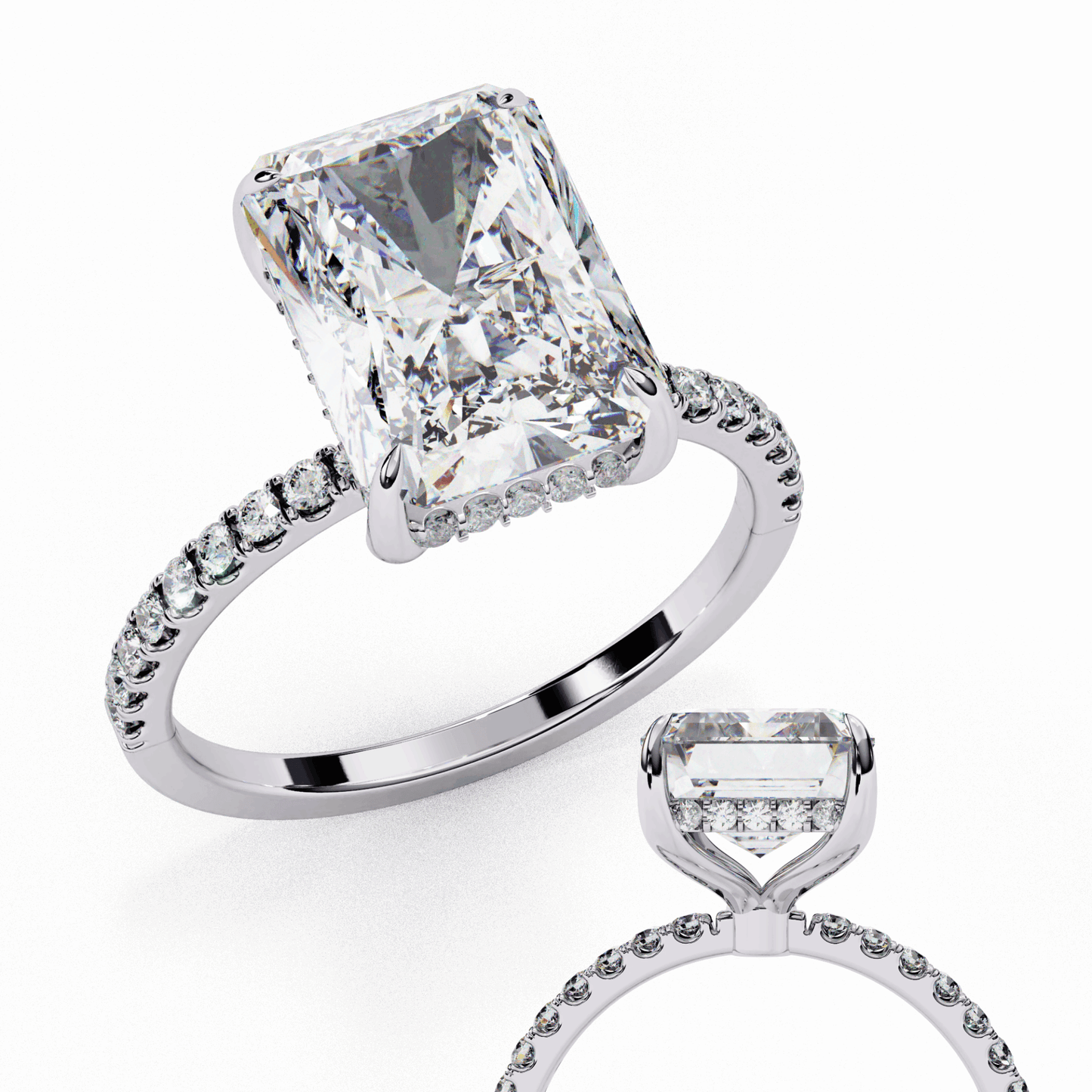 2.75 Carat Radiant Forevermore Solitaire Ring in Moissanite | House of Estara
