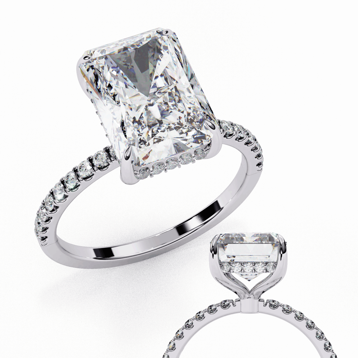 2.75 Carat Radiant Forevermore Solitaire Ring in Moissanite | House of Estara