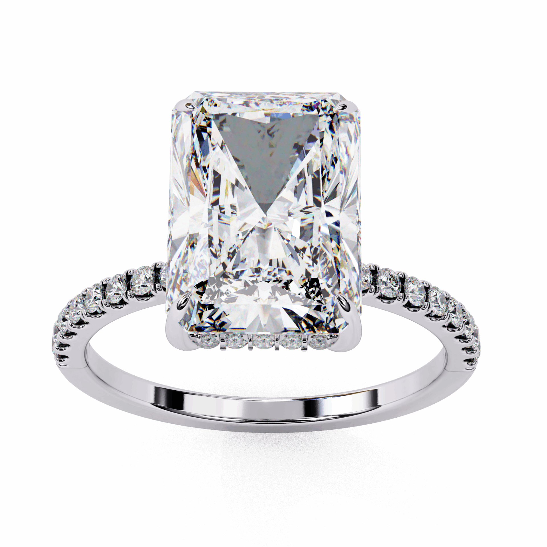 2.75 Carat Radiant Forevermore Solitaire Ring in Moissanite | House of Estara