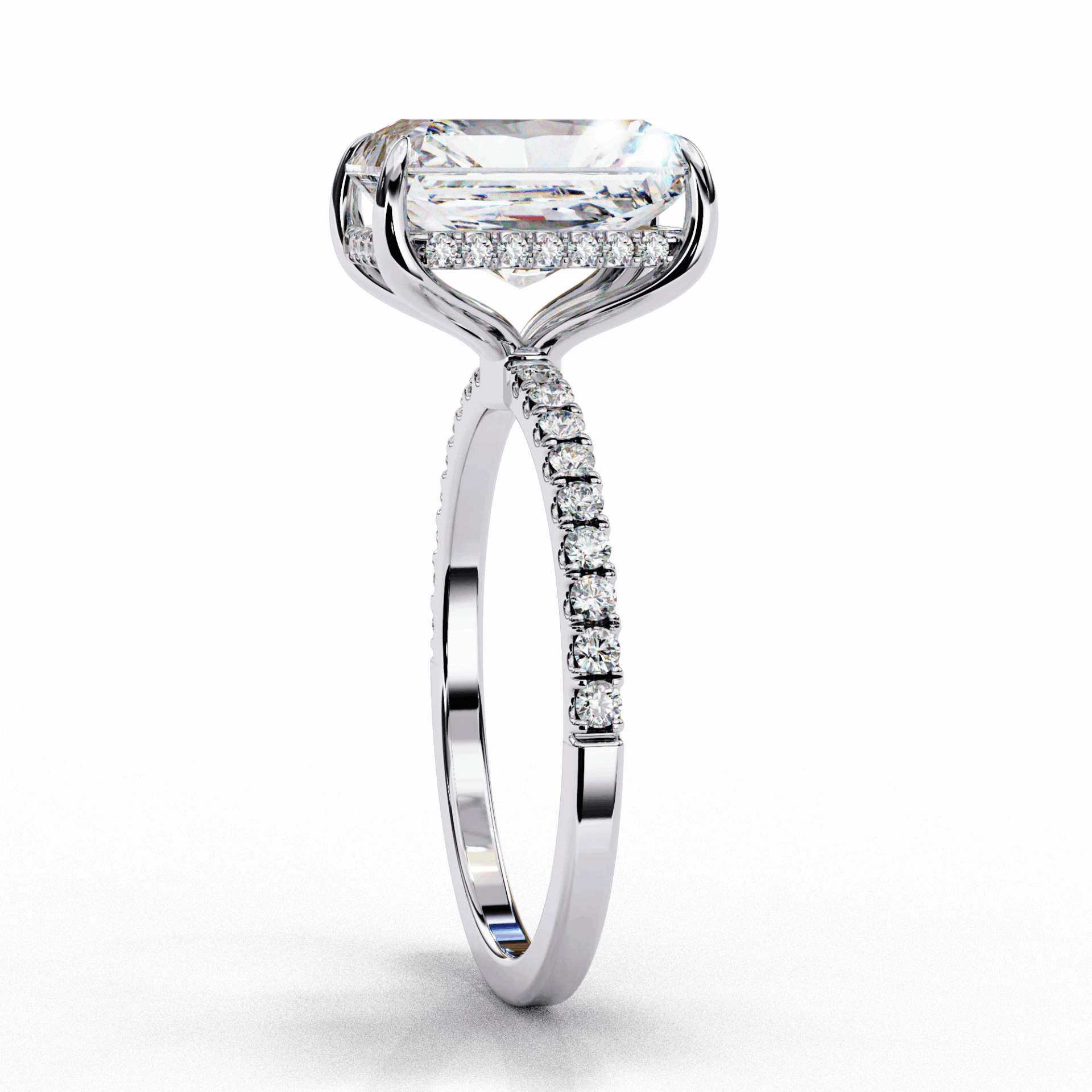 2.75 Carat Radiant Forevermore Solitaire Ring in Moissanite | House of Estara