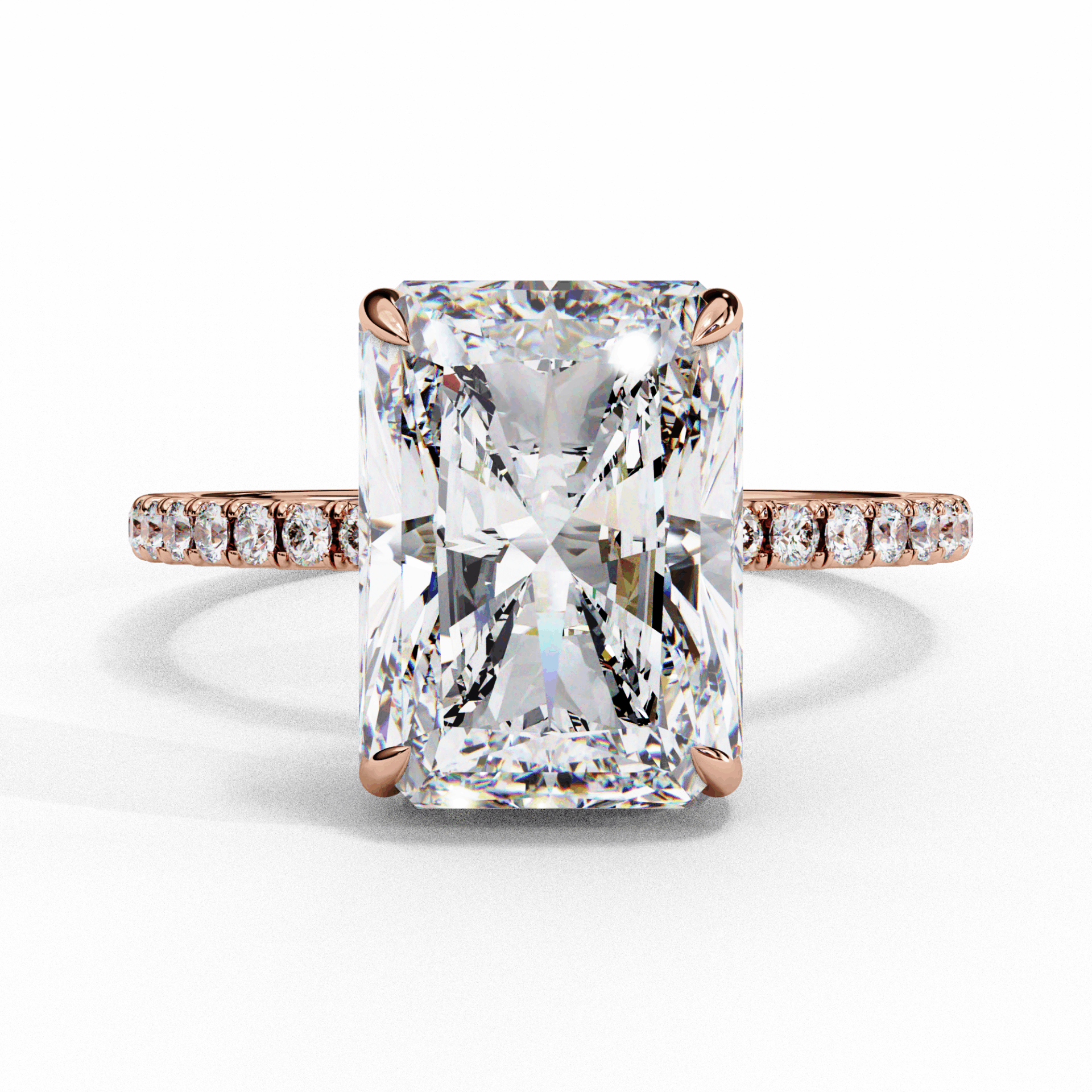 2.75 Carat Radiant Forevermore Solitaire Ring in Moissanite | House of Estara