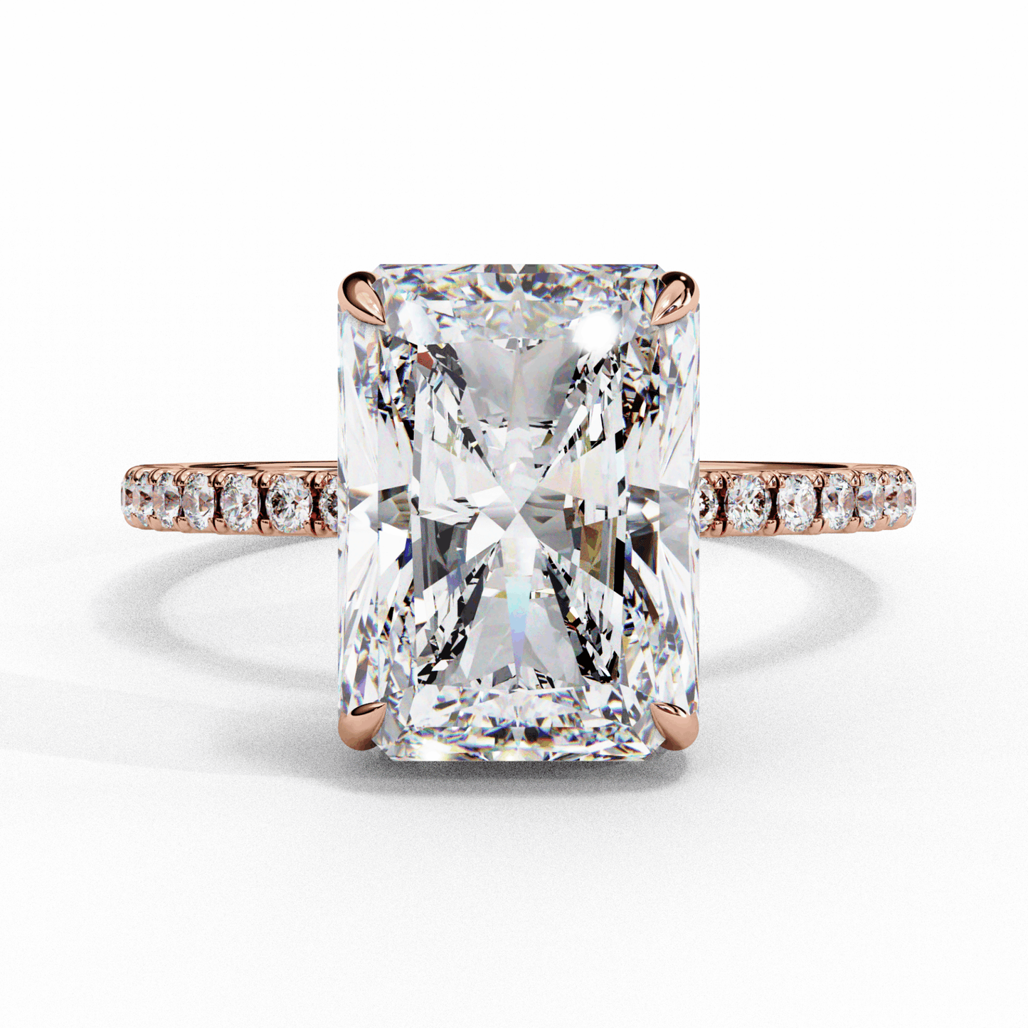 2.75 Carat Radiant Forevermore Solitaire Ring in Moissanite | House of Estara