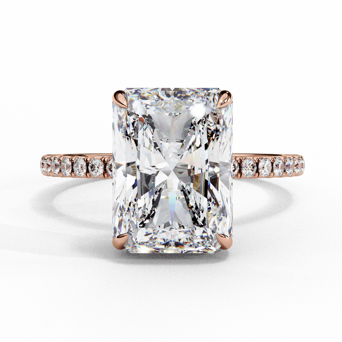 2.75 Carat Radiant Forevermore Solitaire Ring in Moissanite | House of Estara