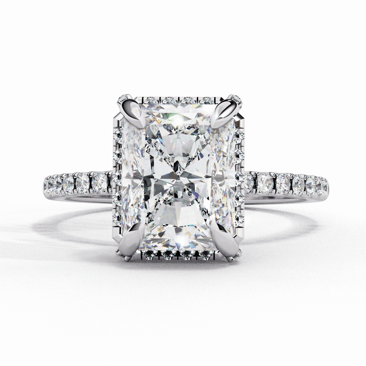 0.35 Carat Radiant and Round Forever Solitaire Ring in Moissanite | House of Estara