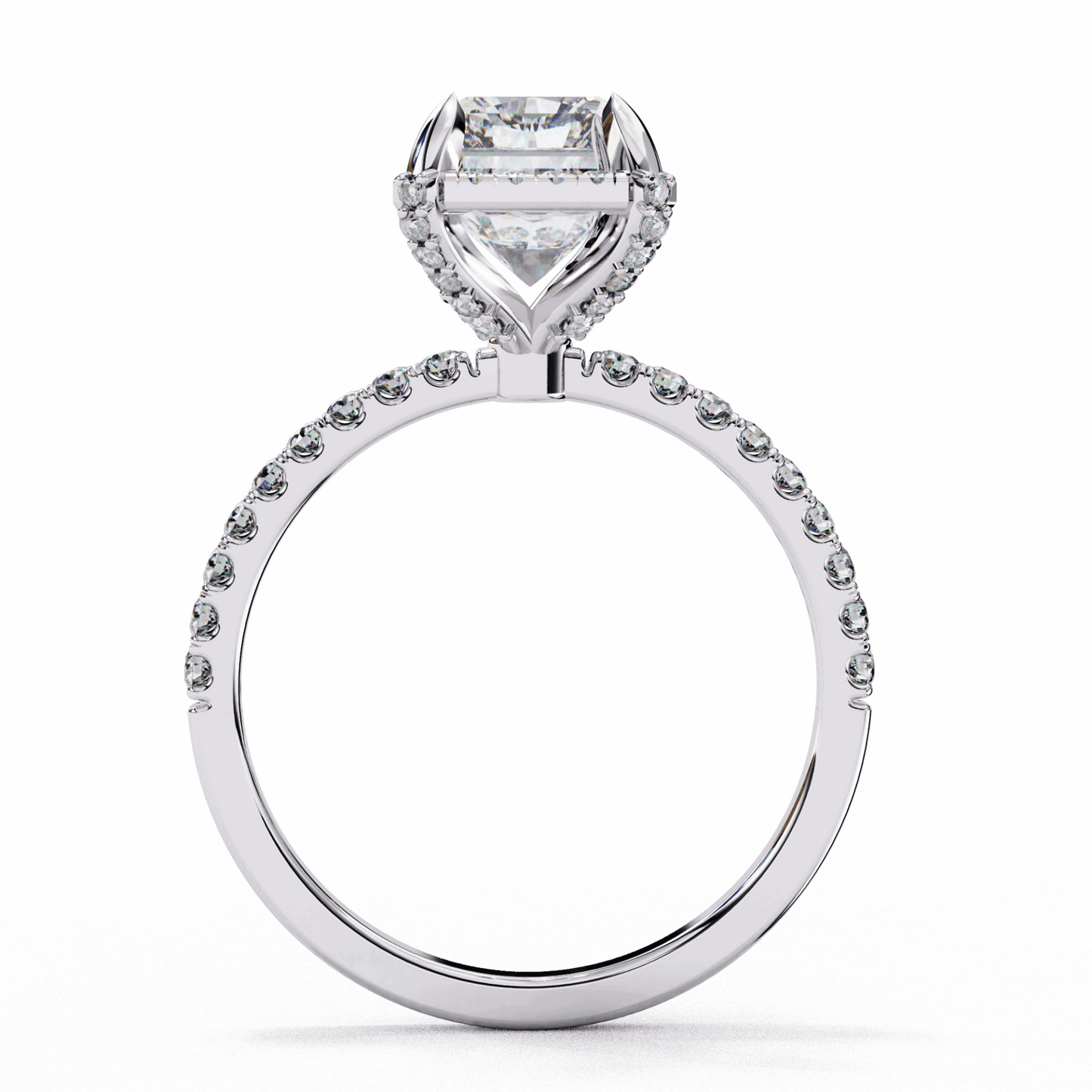 0.35 Carat Radiant and Round Forever Solitaire Ring in Moissanite | House of Estara
