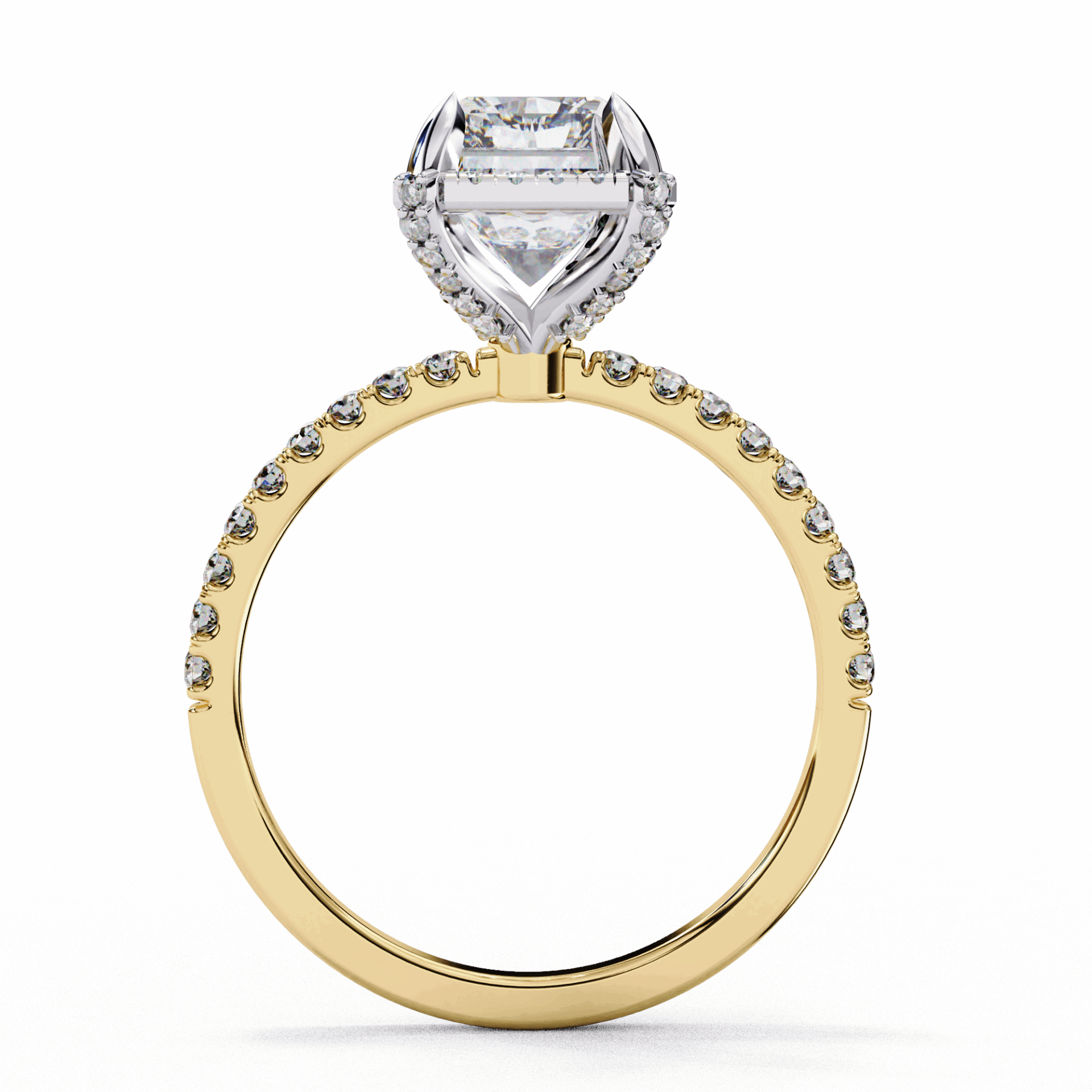 0.35 Carat Radiant and Round Forever Solitaire Ring in Moissanite | House of Estara