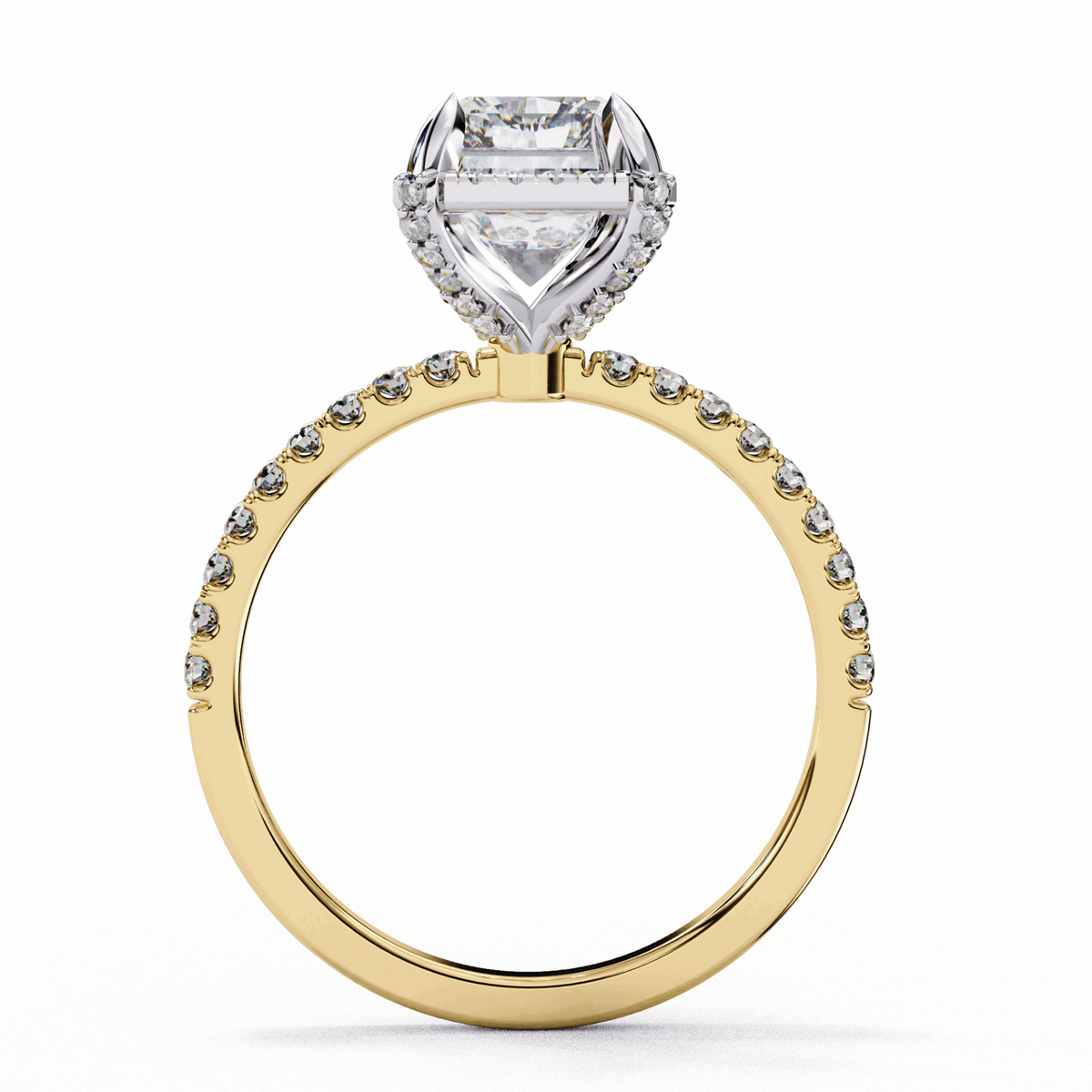 0.35 Carat Radiant and Round Forever Solitaire Ring in Moissanite | House of Estara