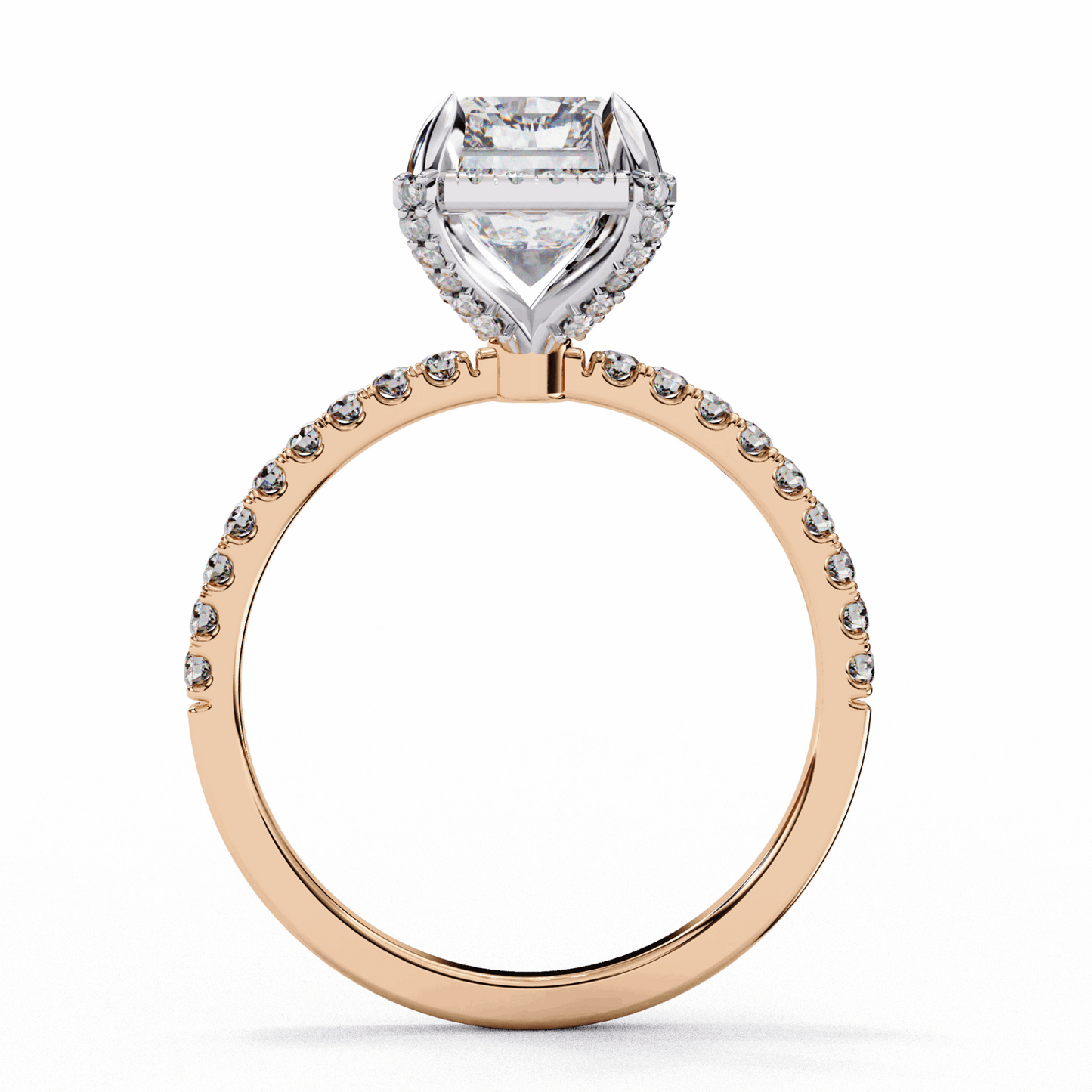 0.35 Carat Radiant and Round Forever Solitaire Ring in Moissanite | House of Estara