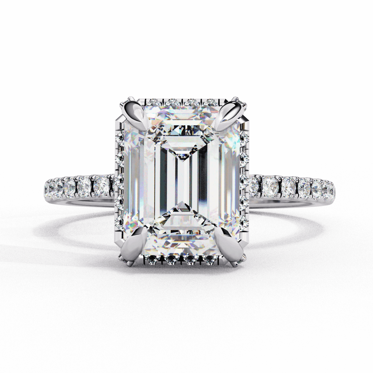 2.75 Carat Emerald Forever Solitaire Wedding Ring in Moissanite | House of Estara