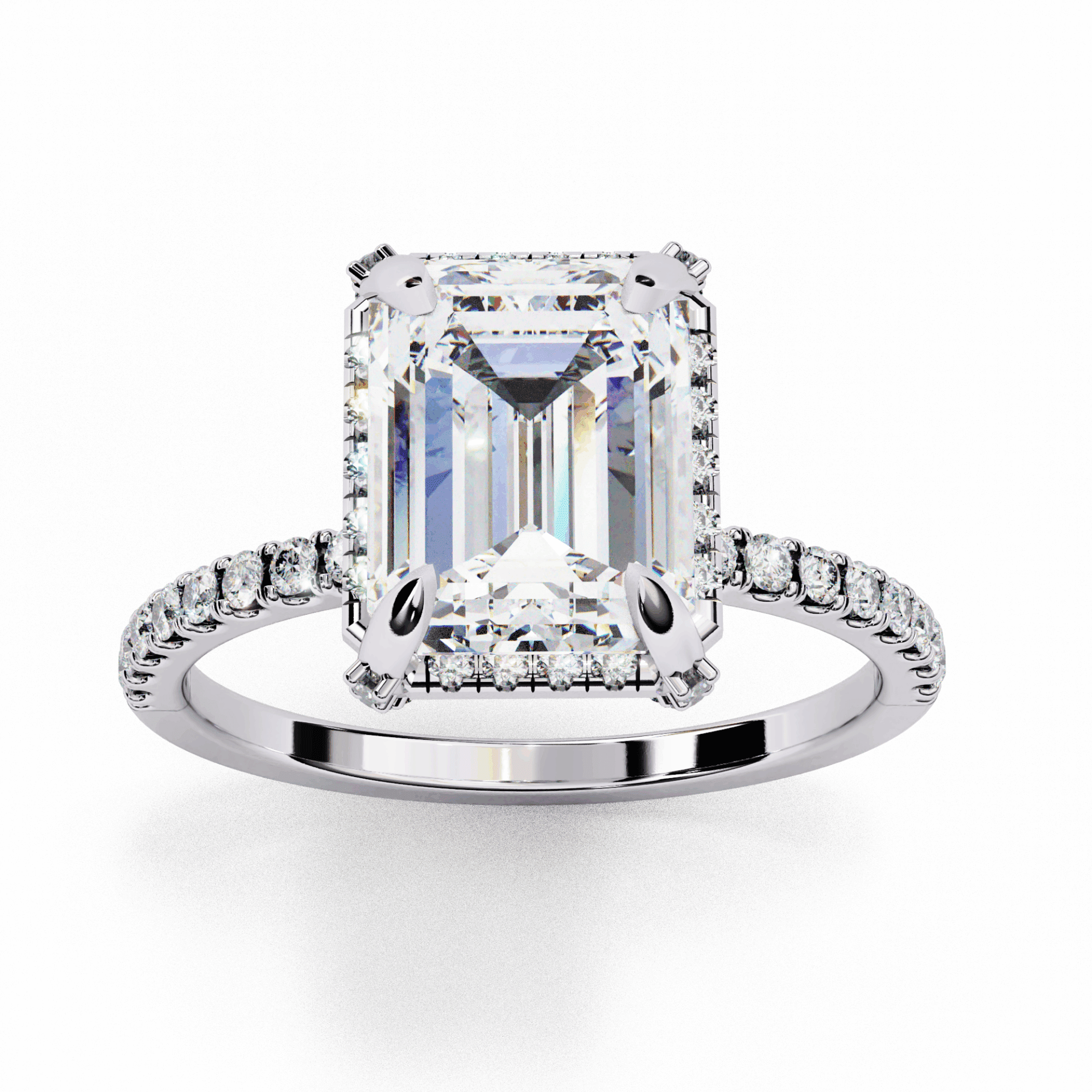 2.75 Carat Emerald Forever Solitaire Wedding Ring in Moissanite | House of Estara