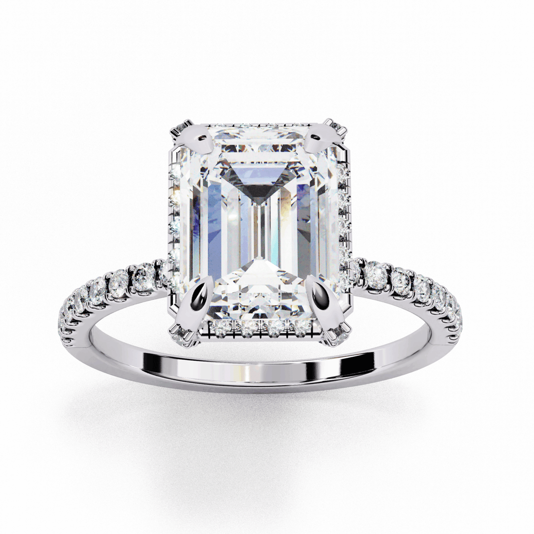 2.75 Carat Emerald Forever Solitaire Wedding Ring in Moissanite | House of Estara