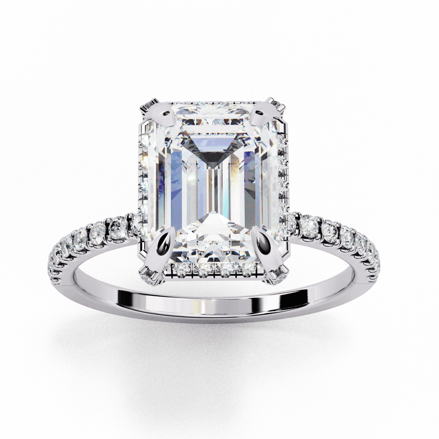 2.75 Carat Emerald Forever Solitaire Wedding Ring in Moissanite | House of Estara