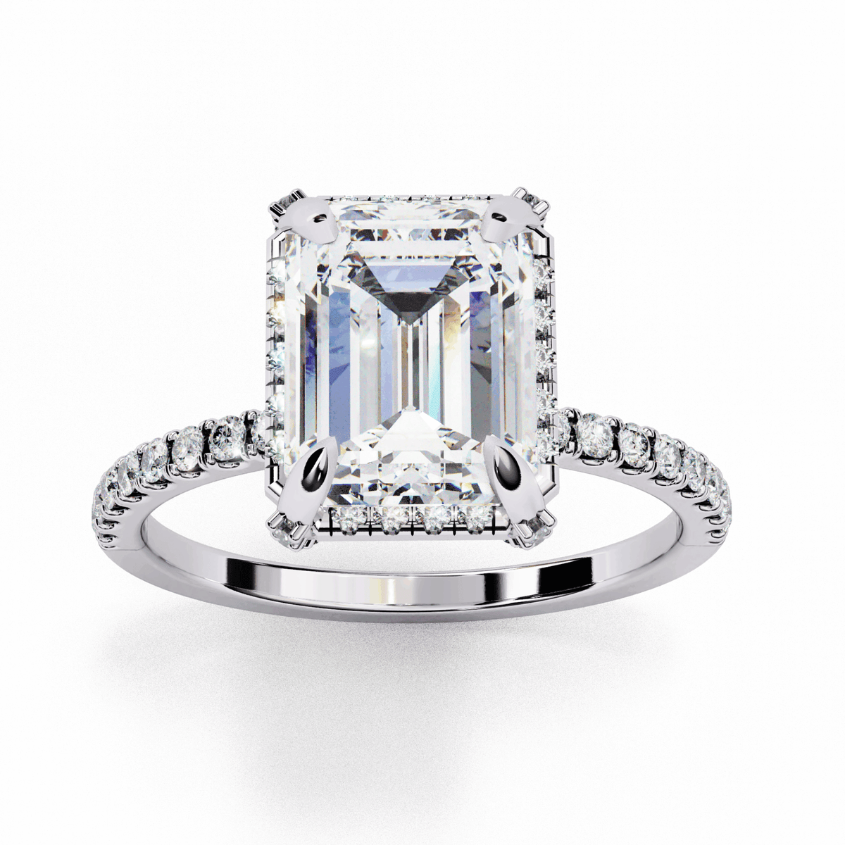 2.75 Carat Emerald Forever Solitaire Wedding Ring in Moissanite | House of Estara