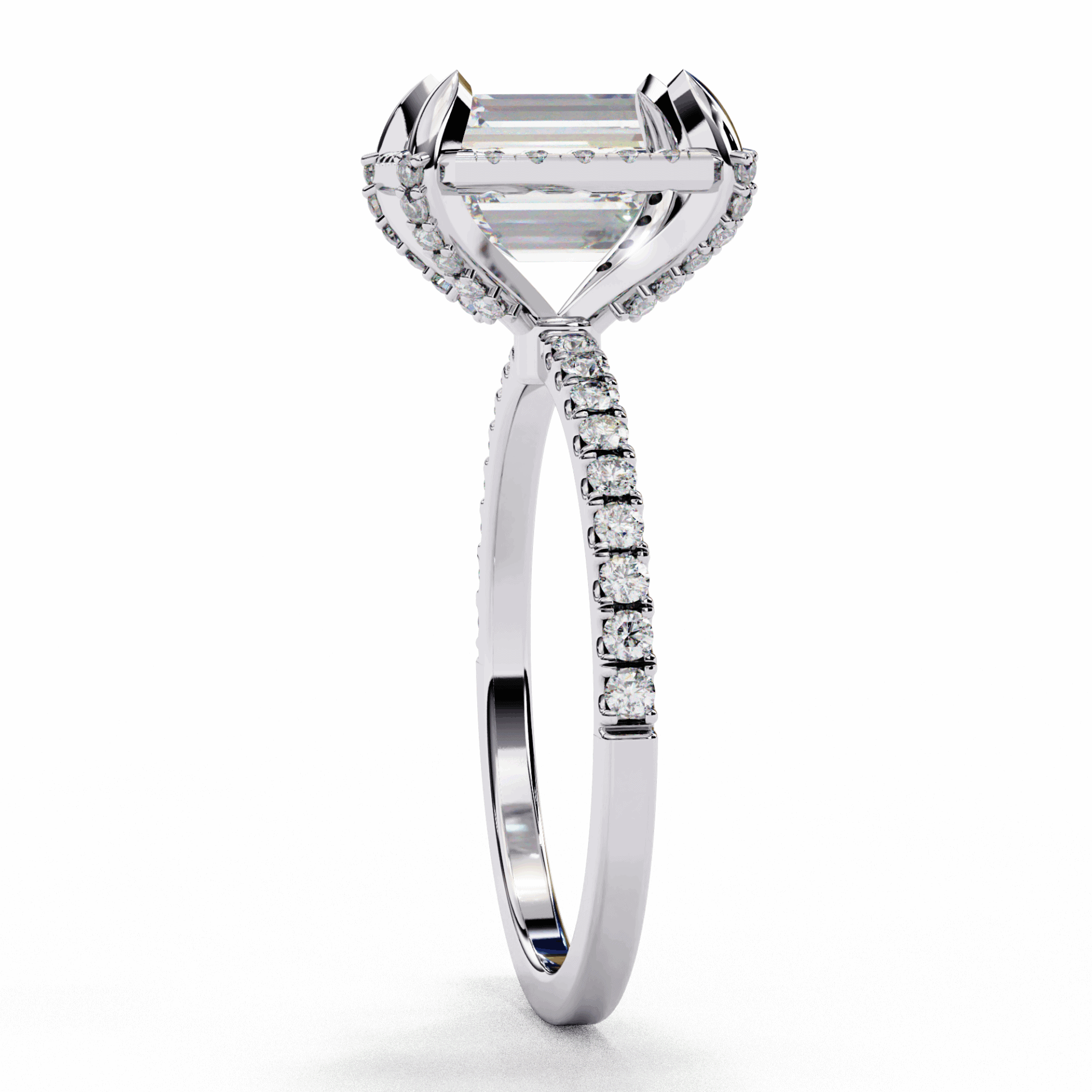 2.75 Carat Emerald Forever Solitaire Wedding Ring in Moissanite | House of Estara