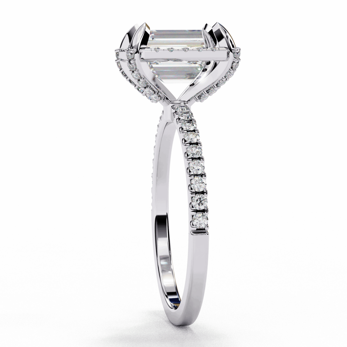 2.75 Carat Emerald Forever Solitaire Wedding Ring in Moissanite | House of Estara