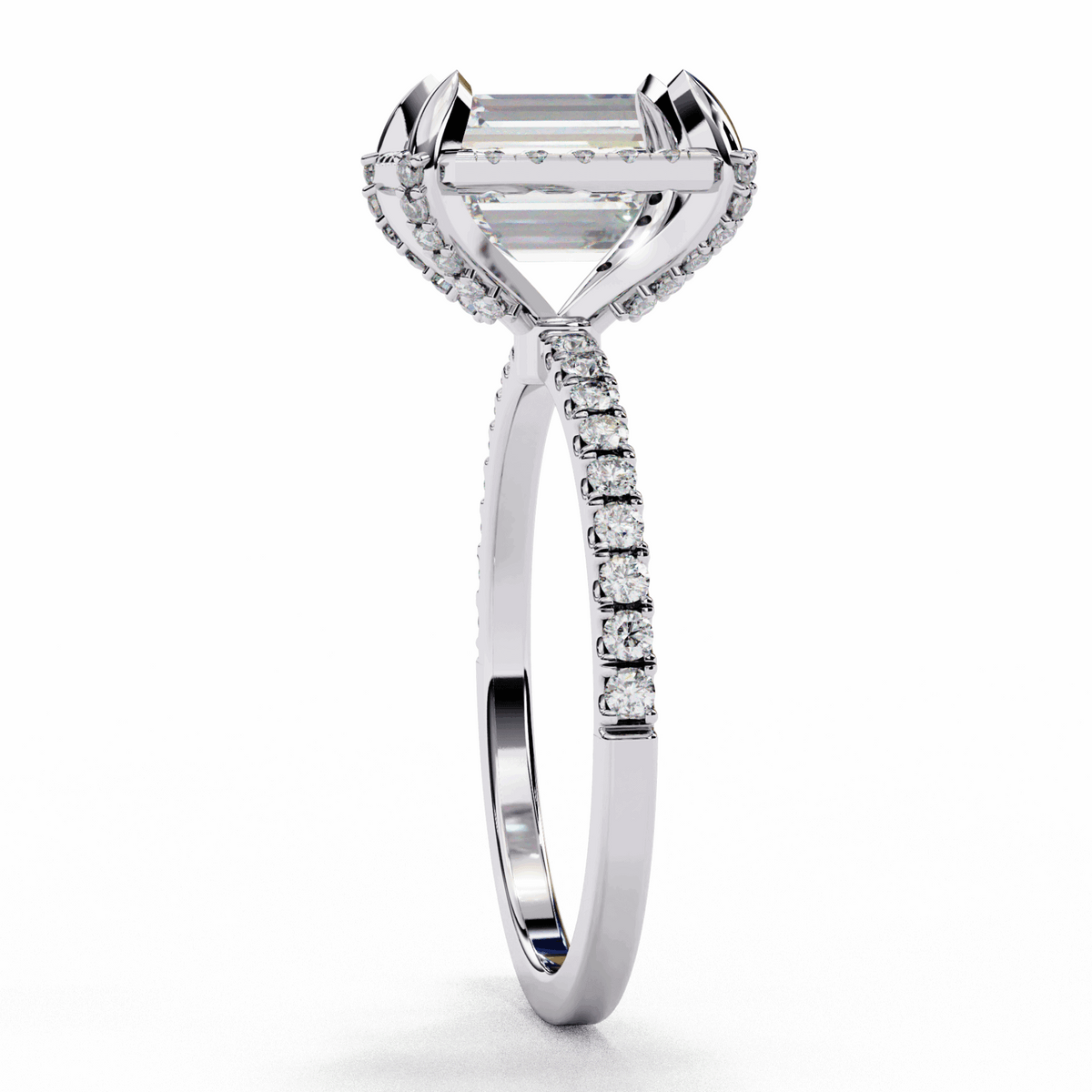 2.75 Carat Emerald Forever Solitaire Wedding Ring in Moissanite | House of Estara