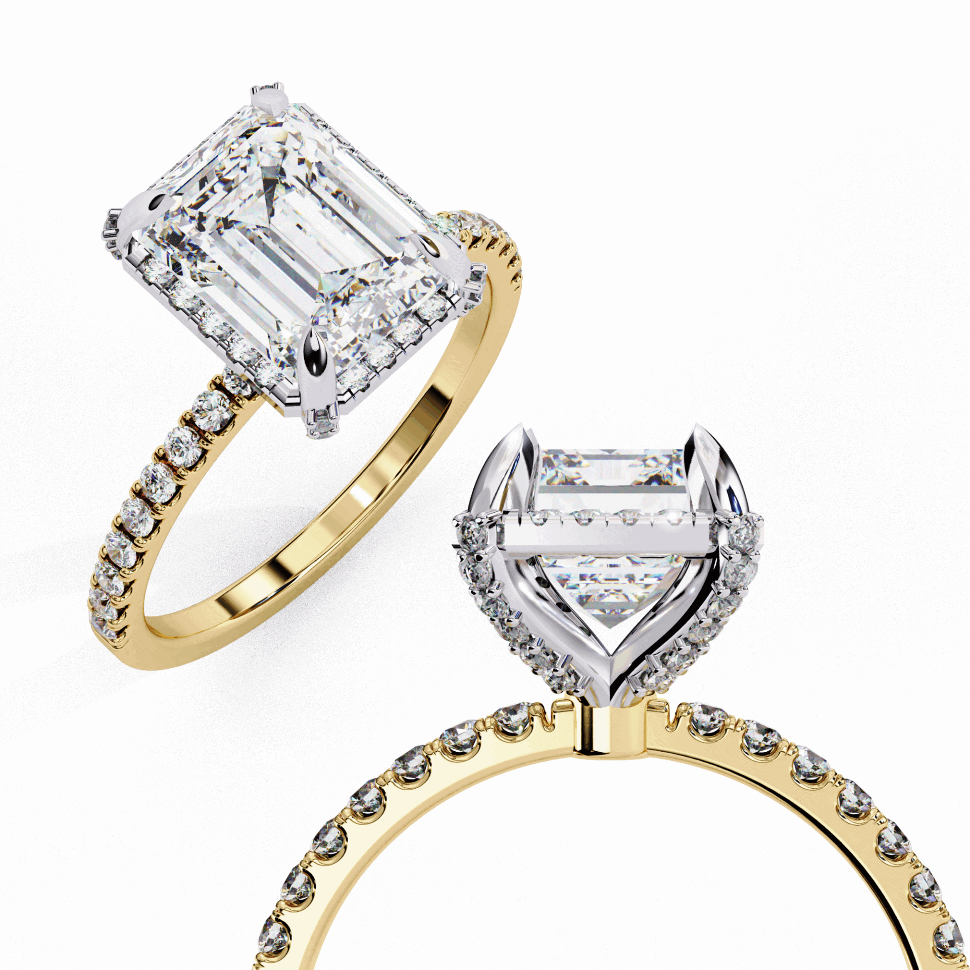 2.75 Carat Emerald Forever Solitaire Wedding Ring in Moissanite | House of Estara