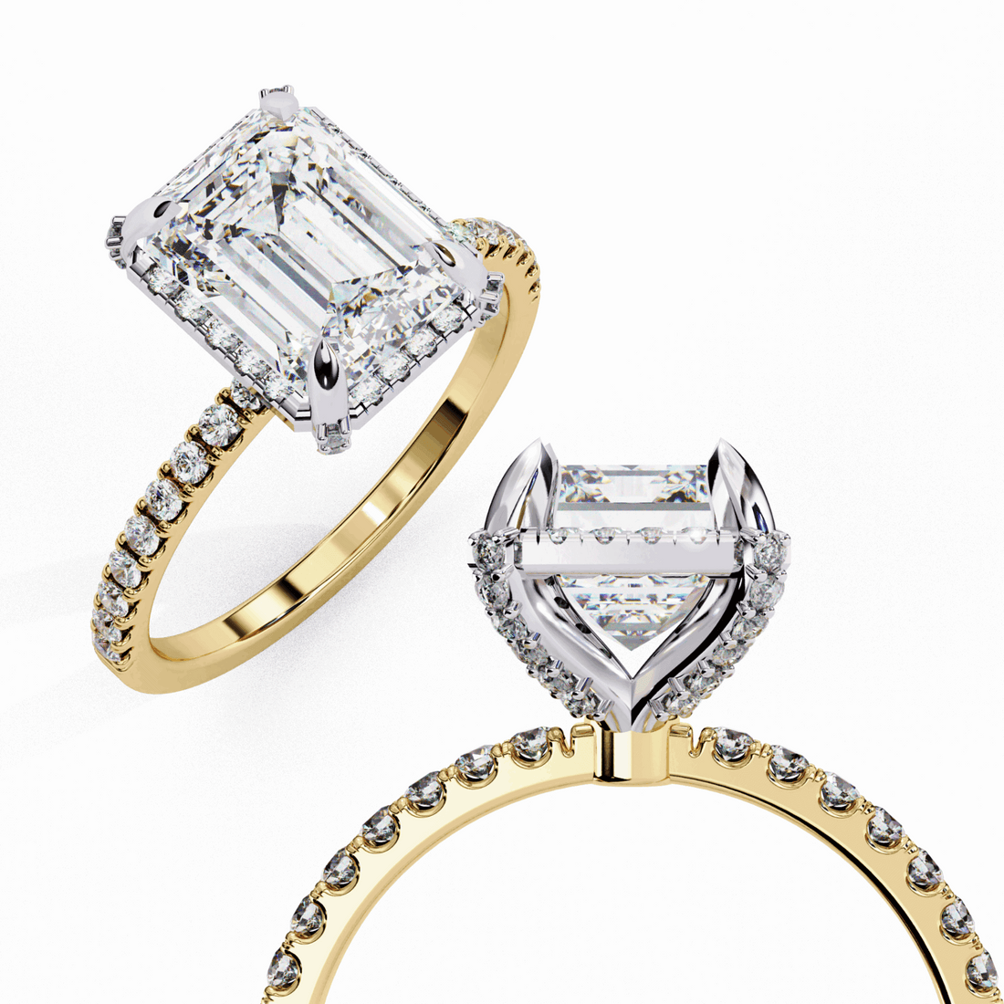 2.75 Carat Emerald Forever Solitaire Wedding Ring in Moissanite | House of Estara