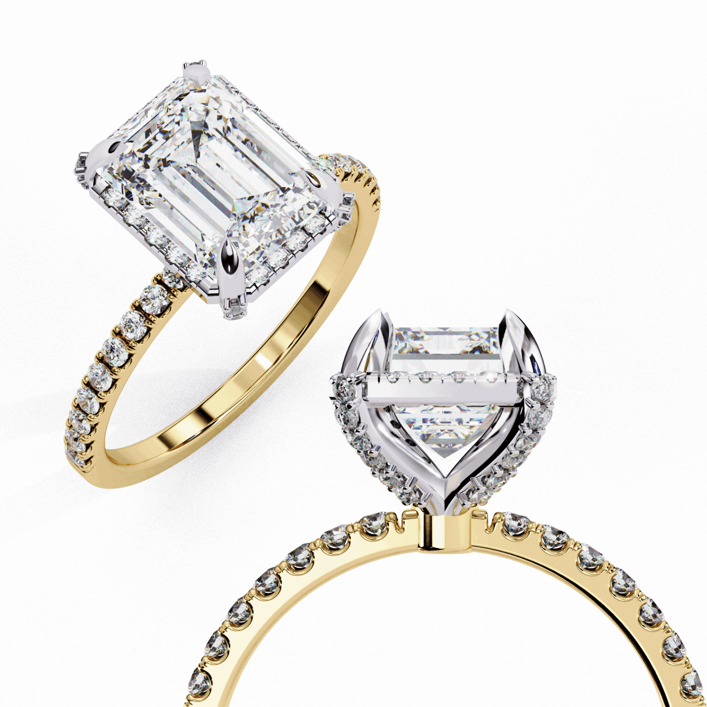 2.75 Carat Emerald Forever Solitaire Wedding Ring in Moissanite | House of Estara