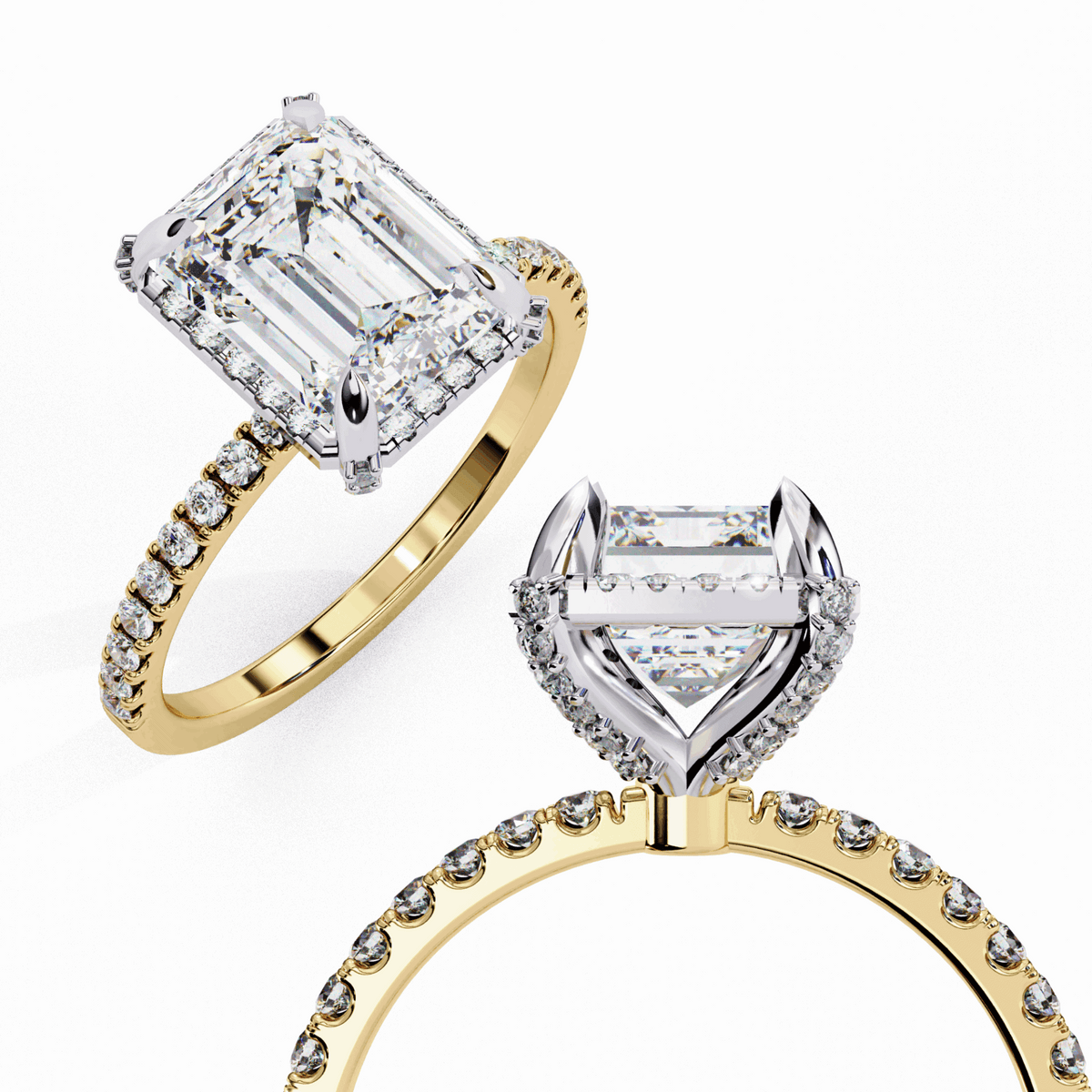 2.75 Carat Emerald Forever Solitaire Wedding Ring in Moissanite | House of Estara
