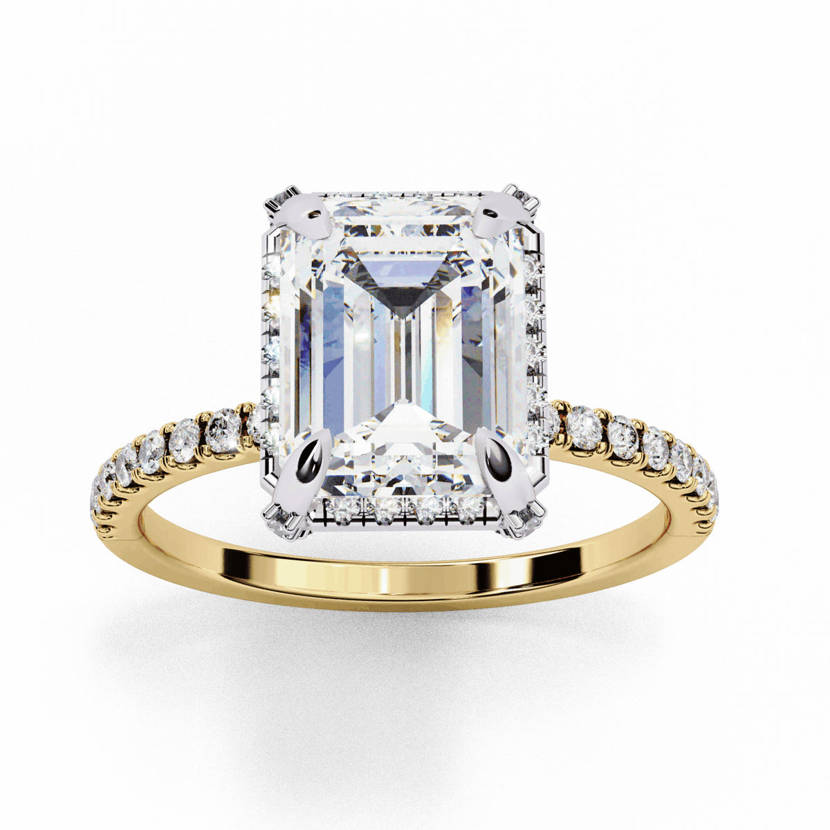 2.75 Carat Emerald Forever Solitaire Wedding Ring in Moissanite | House of Estara