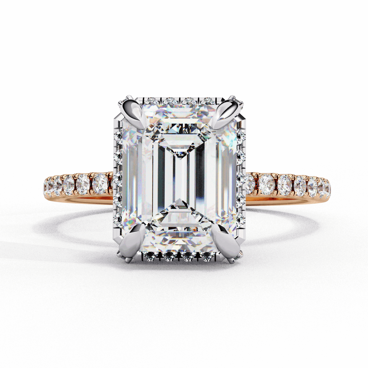 2.75 Carat Emerald Forever Solitaire Wedding Ring in Moissanite | House of Estara