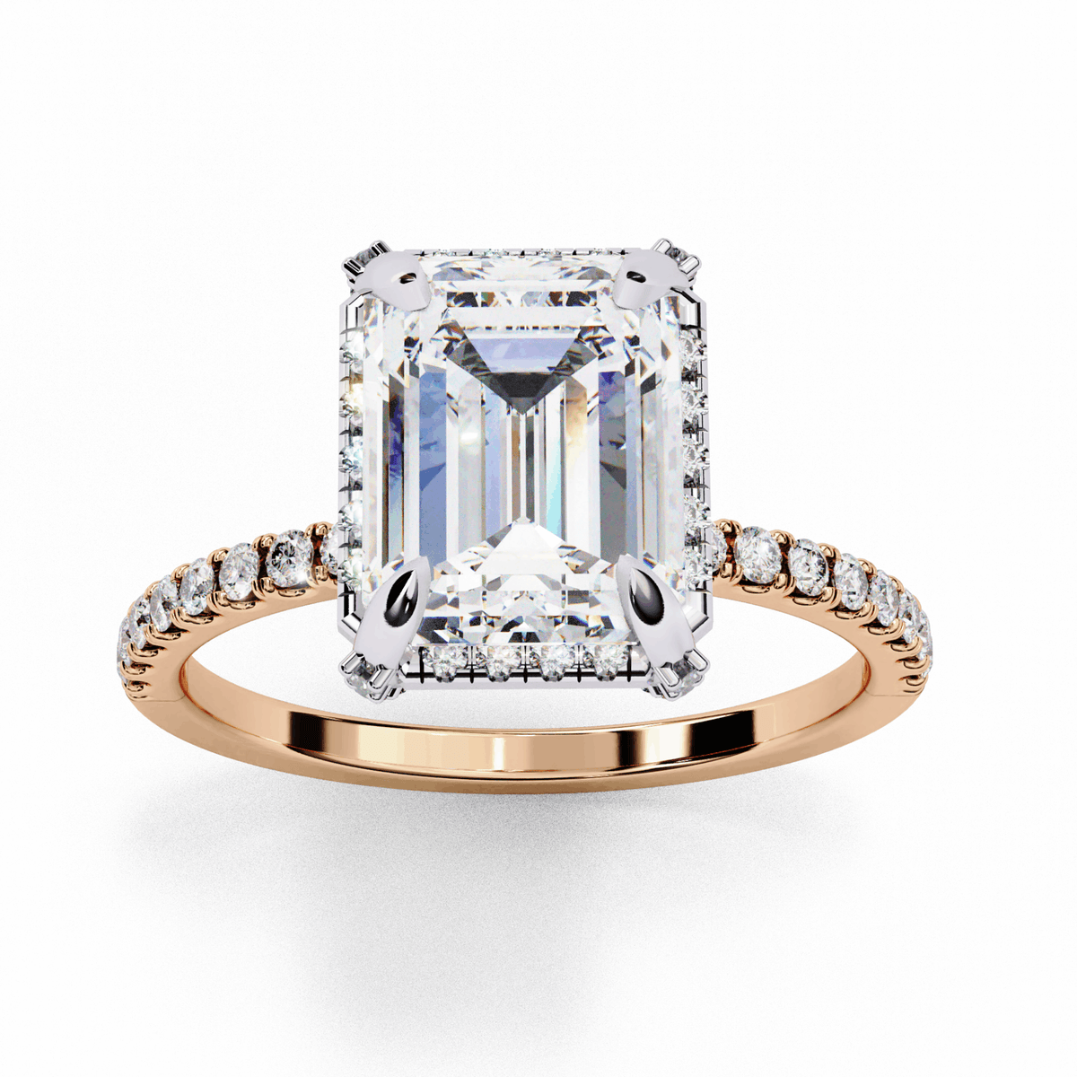2.75 Carat Emerald Forever Solitaire Wedding Ring in Moissanite | House of Estara