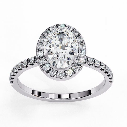 1.5 Carat Oval Forever Solitaire Engagement Ring in Moissanite | House of Estara