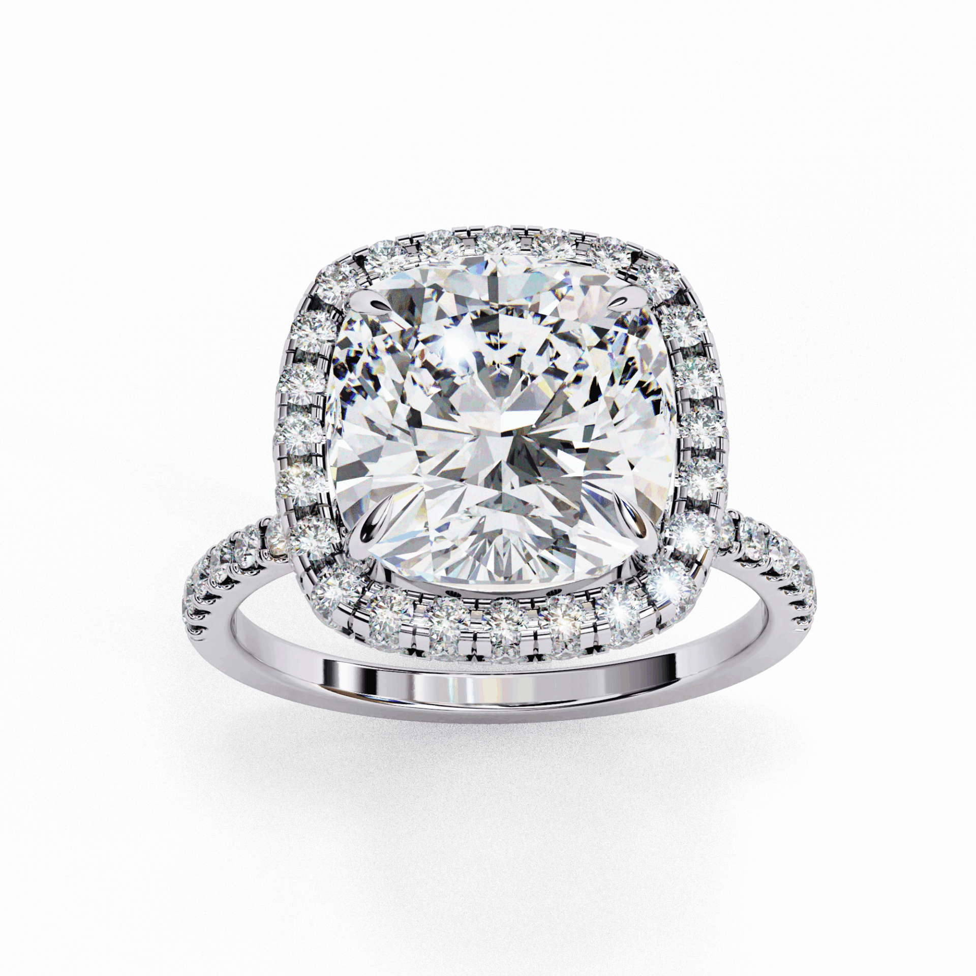 3 Carat Cushion Signature Solitaire Ring in Moissanite | House of Estara