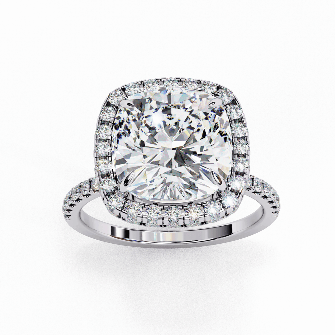 3 Carat Cushion Signature Solitaire Ring in Moissanite | House of Estara