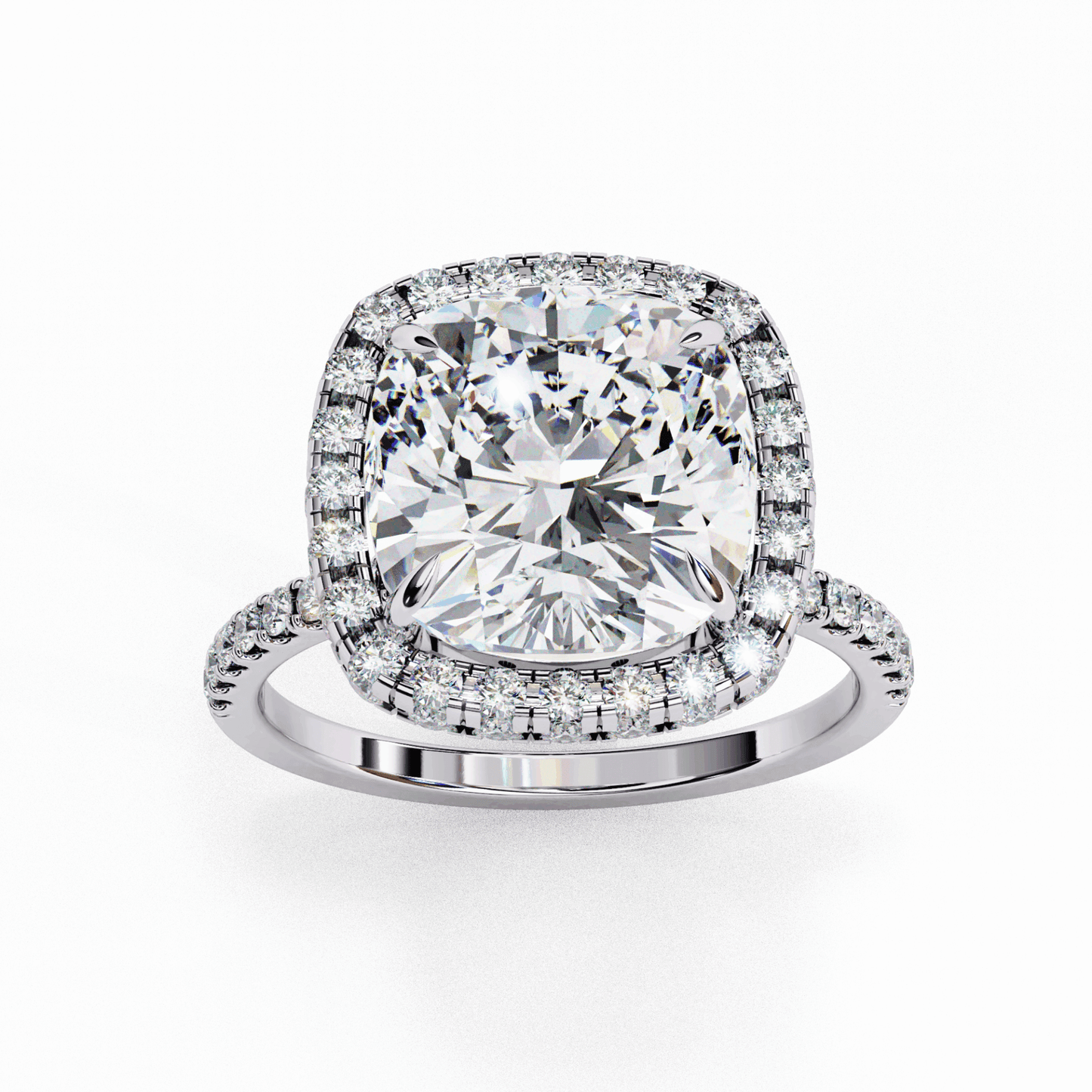 3 Carat Cushion Signature Solitaire Ring in Moissanite | House of Estara