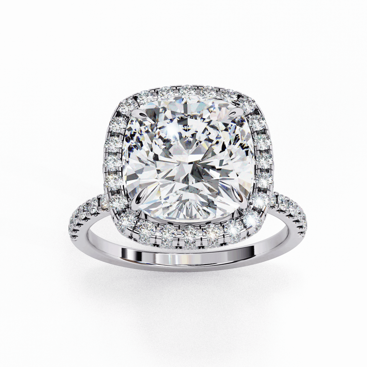 3 Carat Cushion Signature Solitaire Ring in Moissanite | House of Estara