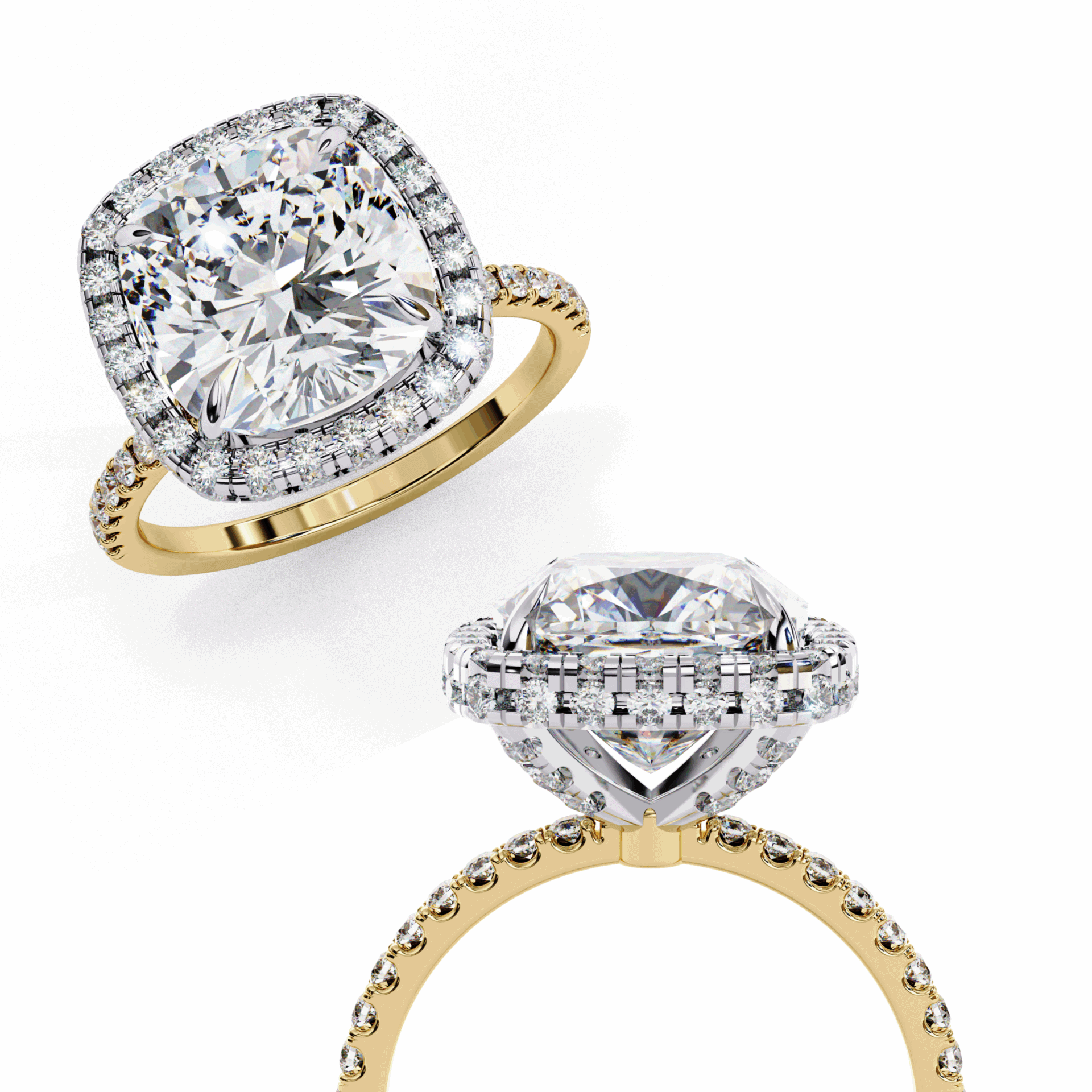 3 Carat Cushion Signature Solitaire Ring in Moissanite | House of Estara