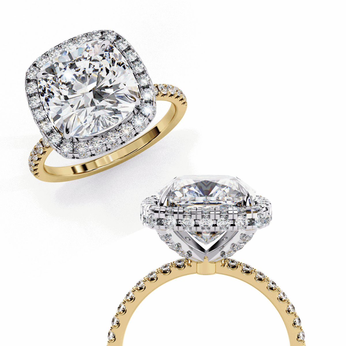 3 Carat Cushion Signature Solitaire Ring in Moissanite | House of Estara