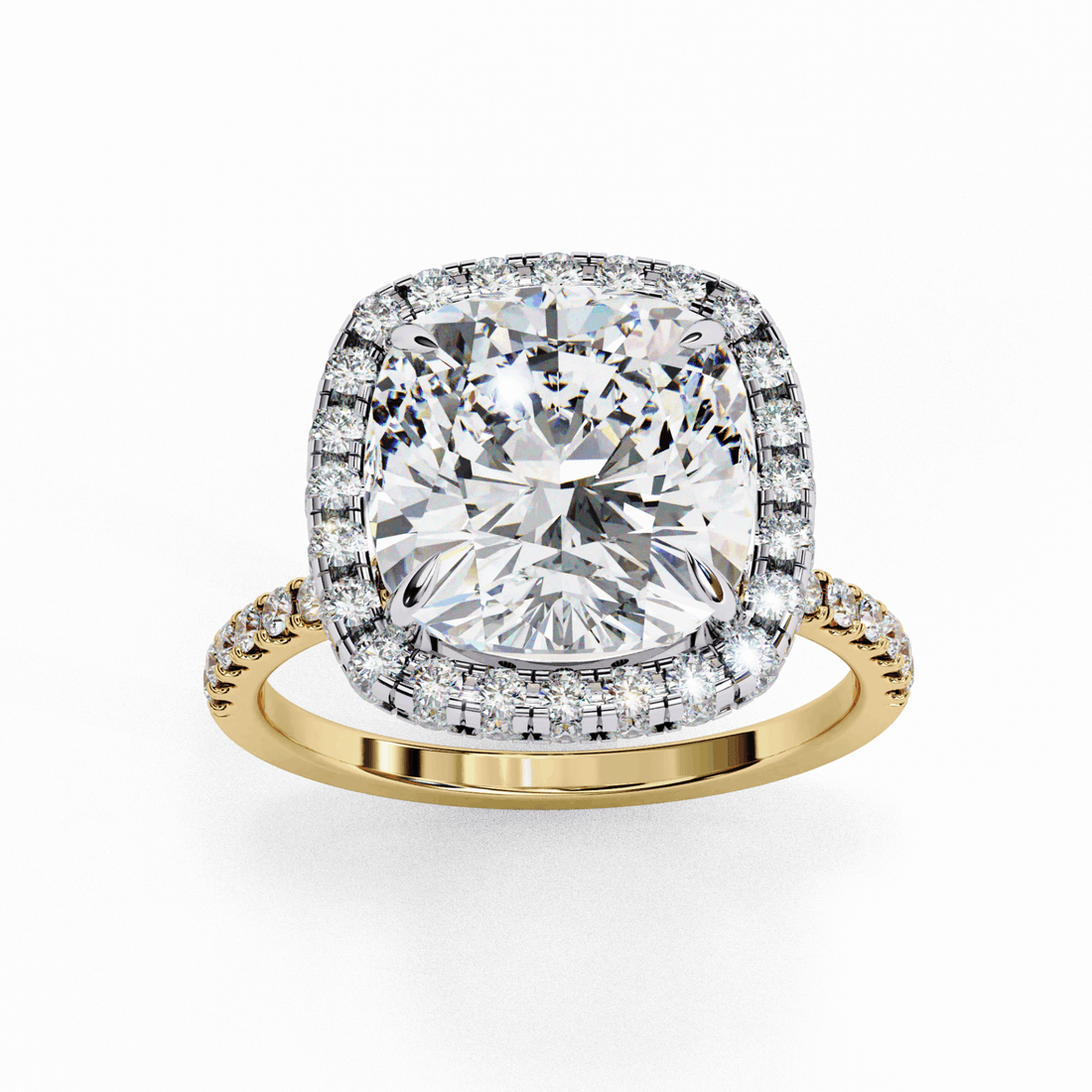 3 Carat Cushion Signature Solitaire Ring in Moissanite | House of Estara