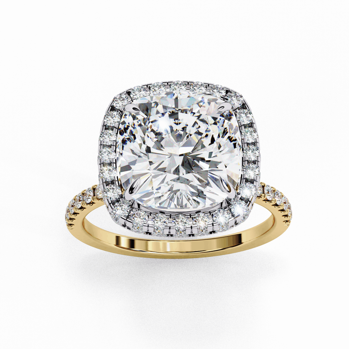 3 Carat Cushion Signature Solitaire Ring in Moissanite | House of Estara