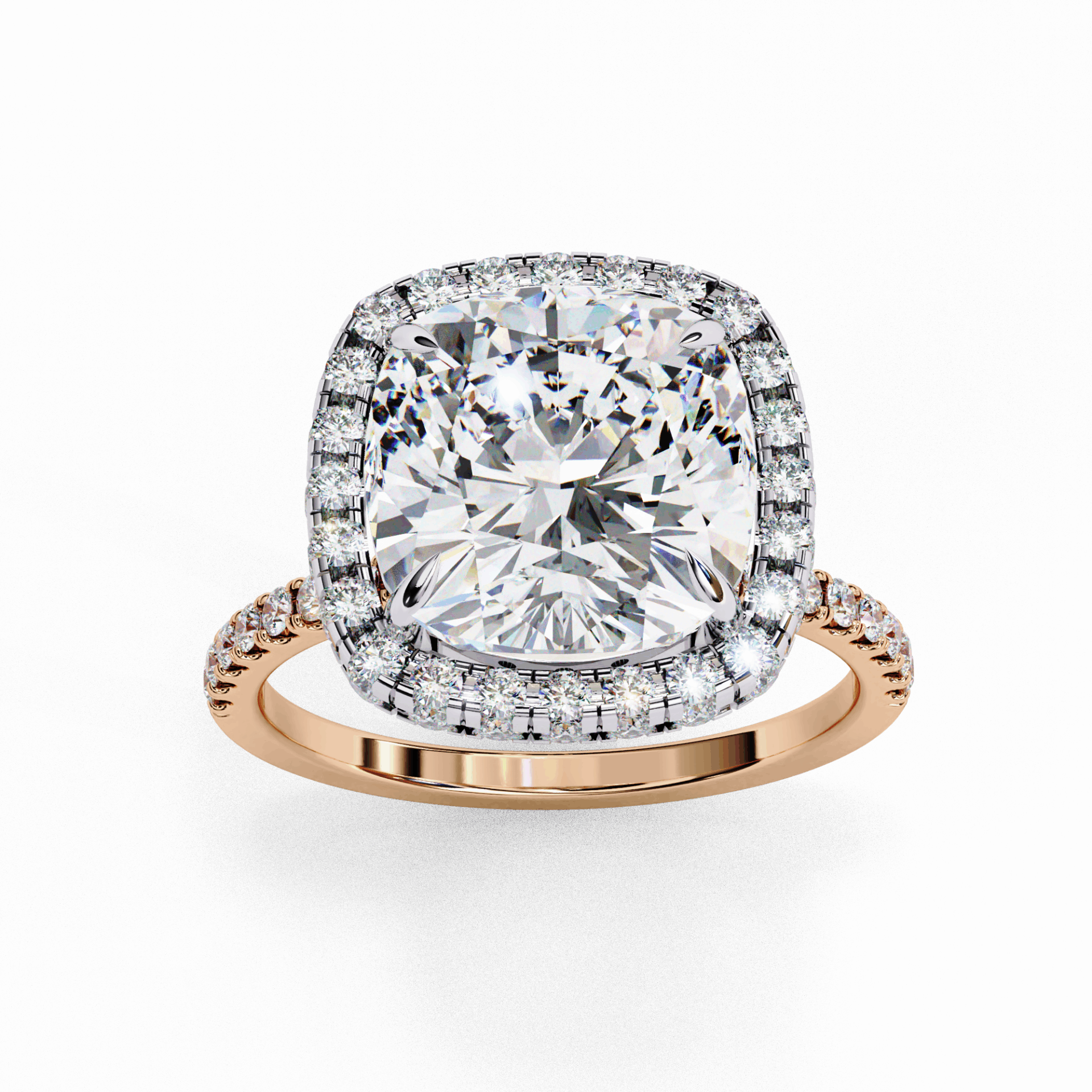 3 Carat Cushion Signature Solitaire Ring in Moissanite | House of Estara