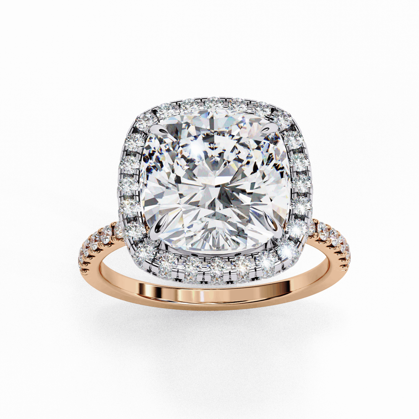 3 Carat Cushion Signature Solitaire Ring in Moissanite | House of Estara