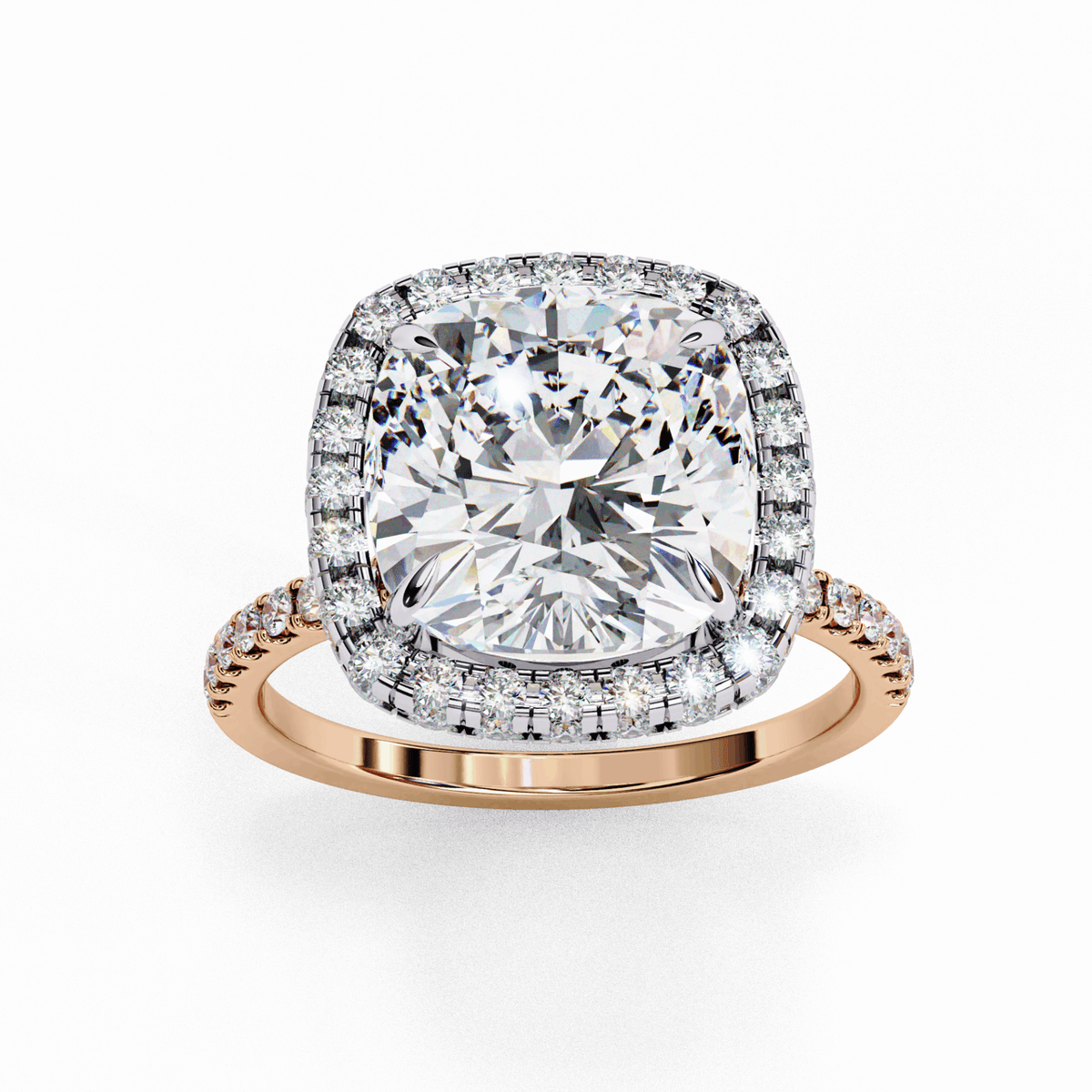 3 Carat Cushion Signature Solitaire Ring in Moissanite | House of Estara