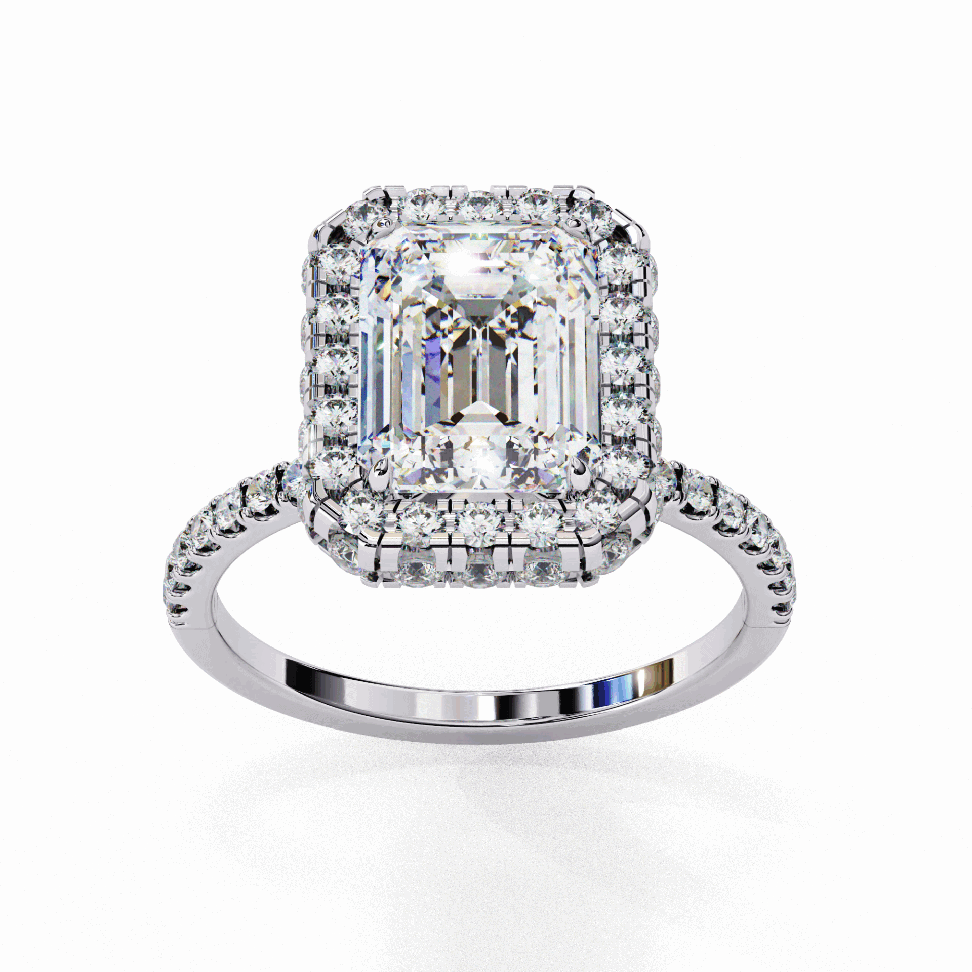 3 Carat Emerald Signature Solitaire Ring in Moissanite | House of Estara