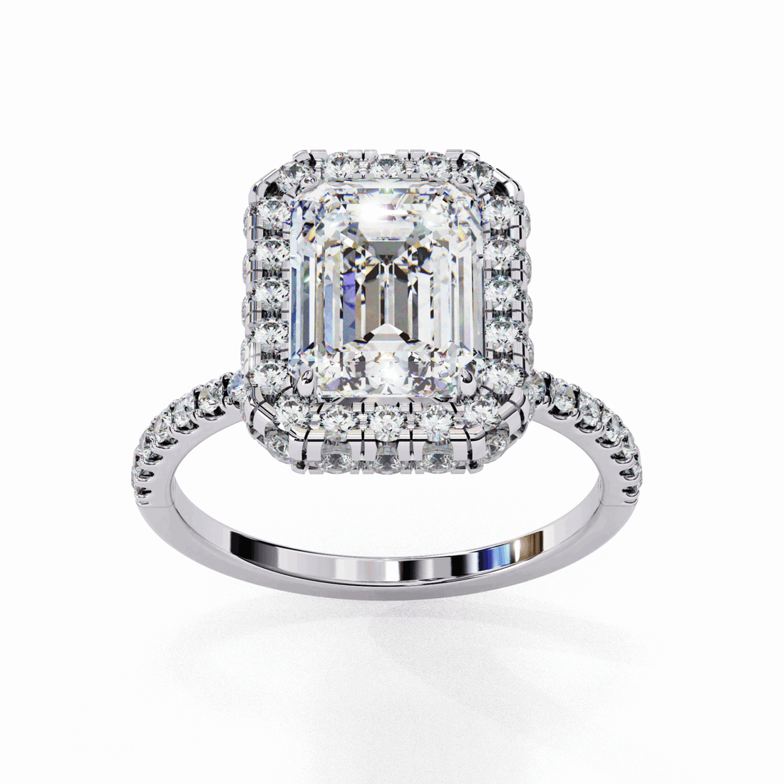 3 Carat Emerald Signature Solitaire Ring in Moissanite | House of Estara