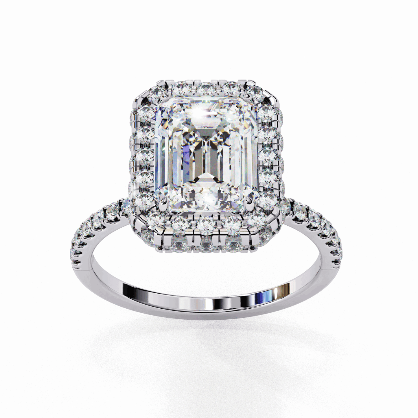 3 Carat Emerald Signature Solitaire Ring in Moissanite | House of Estara