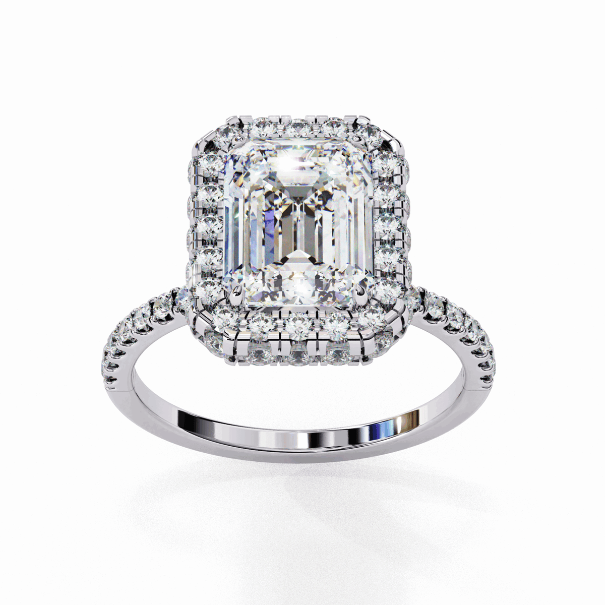 3 Carat Emerald Signature Solitaire Ring in Moissanite | House of Estara