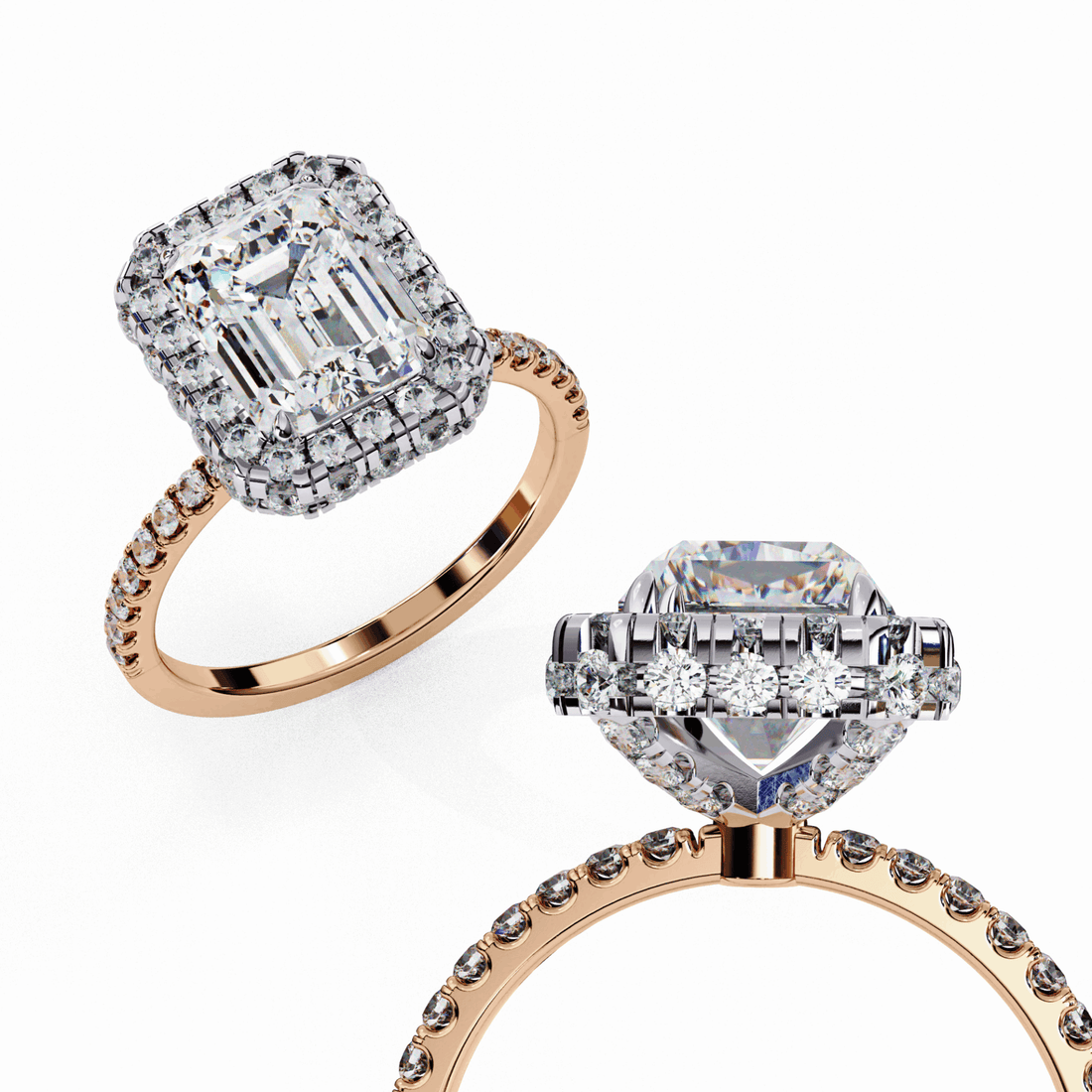 3 Carat Emerald Signature Solitaire Ring in Moissanite | House of Estara