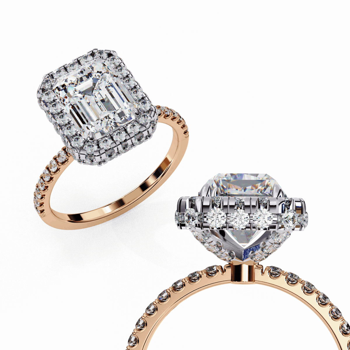 3 Carat Emerald Signature Solitaire Ring in Moissanite | House of Estara